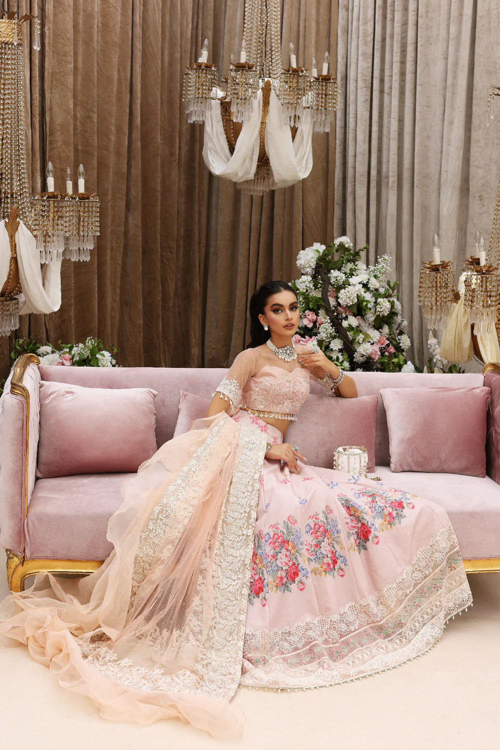 Gul-e-Mehnaaz By Hadia Eman Embroidered Chiffon Suits Unstitched 3 Piece HE22GM HEC-05 - Luxury Collection
