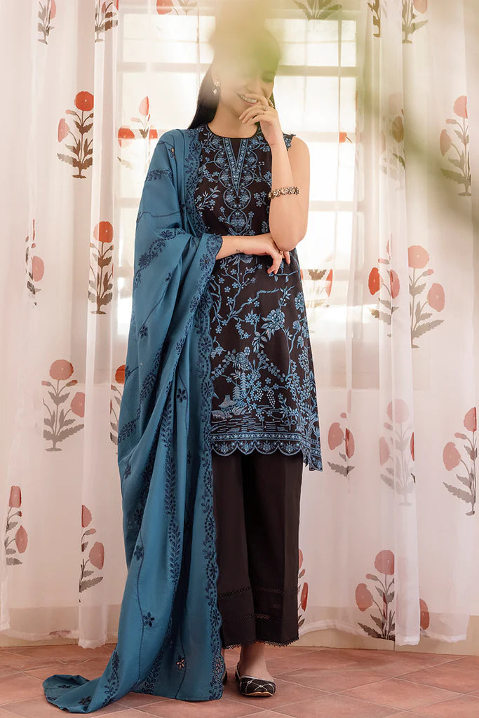 Cross-Stitch-Unstitched-3-Piece-Embroidered-Lawn-Suit-CS23PL-D-18-dark-arcade-Eid-Collection