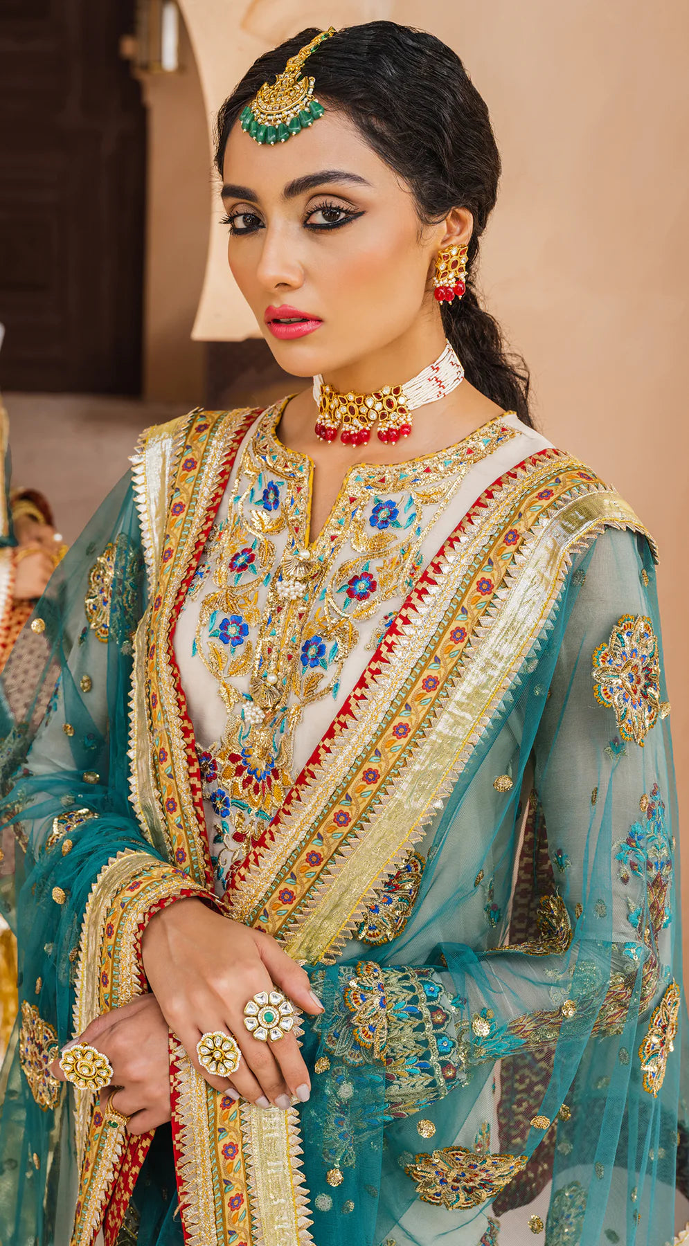 Dhanak By Anaya Unstitched 3 Piece Embroidered Chiffon AKM22-03 Hoor - Wedding Collection Brand Mafia by Zonash