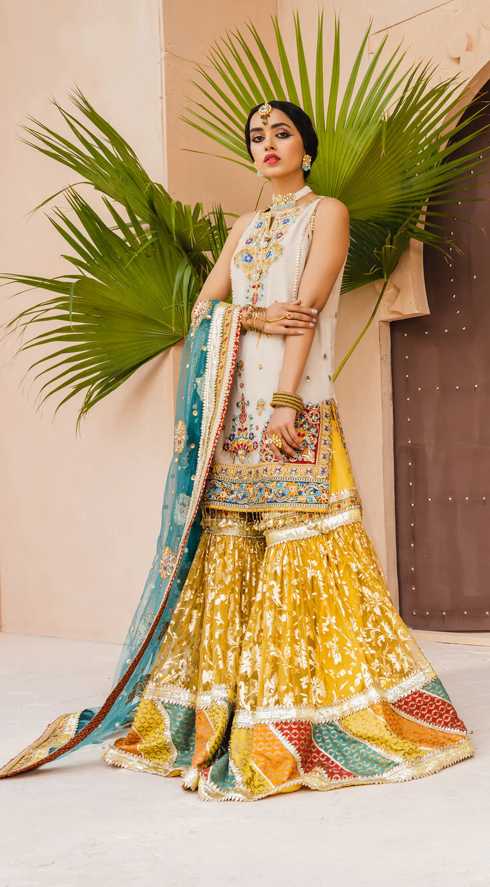 Dhanak By Anaya Unstitched 3 Piece Embroidered Chiffon AKM22-03 Hoor - Wedding Collection Brand Mafia by Zonash
