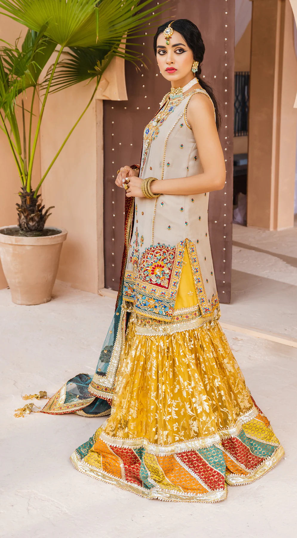 Dhanak By Anaya Unstitched 3 Piece Embroidered Chiffon AKM22-03 Hoor - Wedding Collection Brand Mafia by Zonash