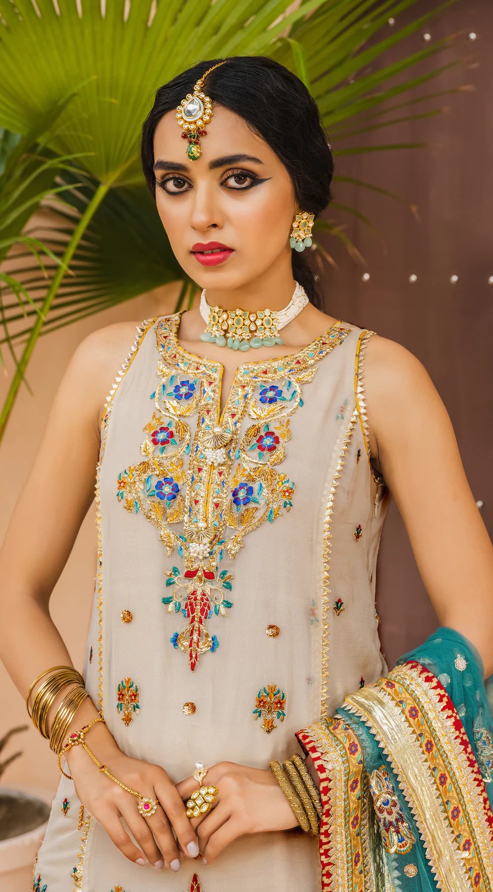 Dhanak By Anaya Unstitched 3 Piece Embroidered Chiffon AKM22-03 Hoor - Wedding Collection Brand Mafia by Zonash