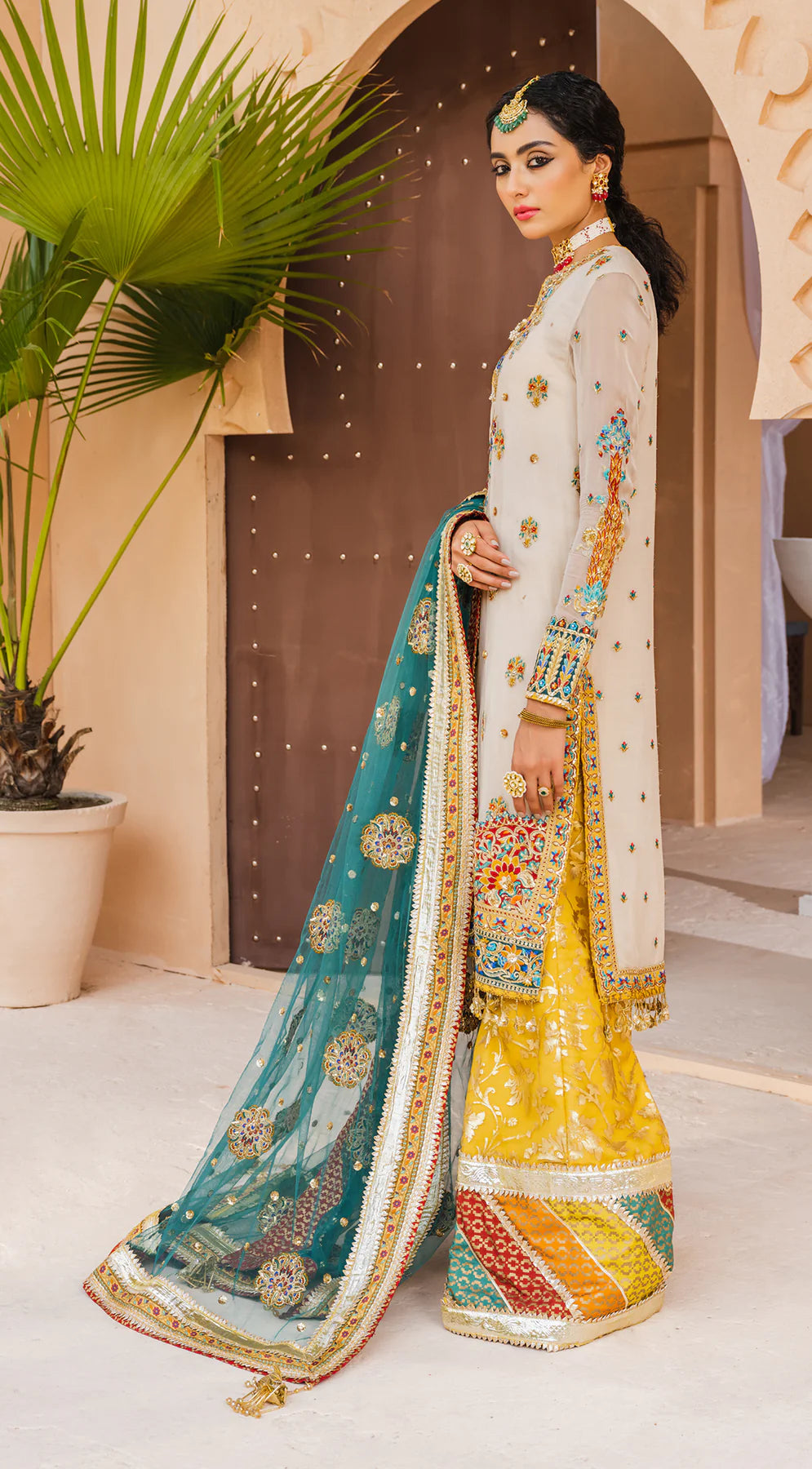 Dhanak By Anaya Unstitched 3 Piece Embroidered Chiffon AKM22-03 Hoor - Wedding Collection Brand Mafia by Zonash