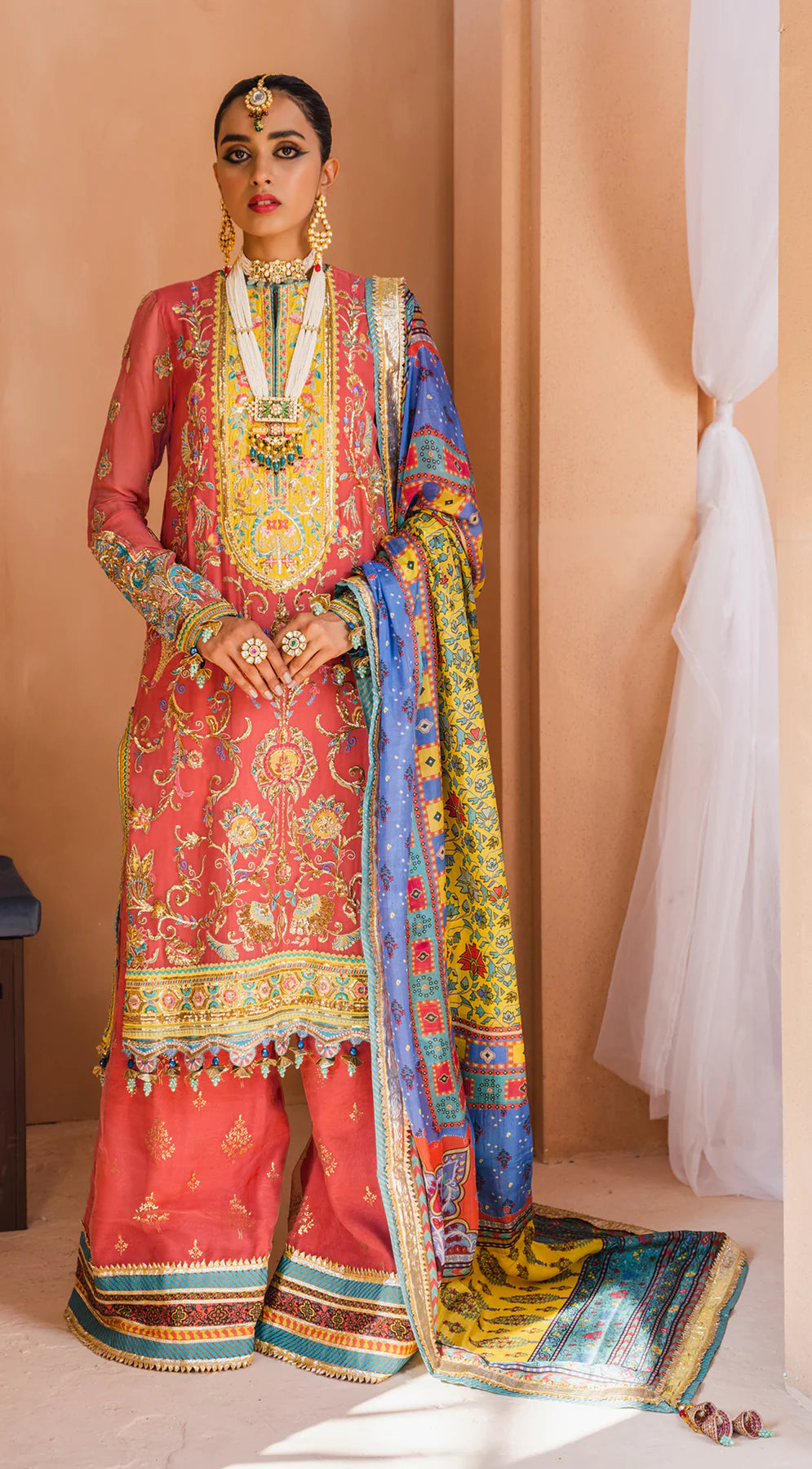 Dhanak By Anaya Unstitched 3 Piece Embroidered Chiffon AKM22-04 Tehseen - Wedding Collection Brand Mafia by Zonash