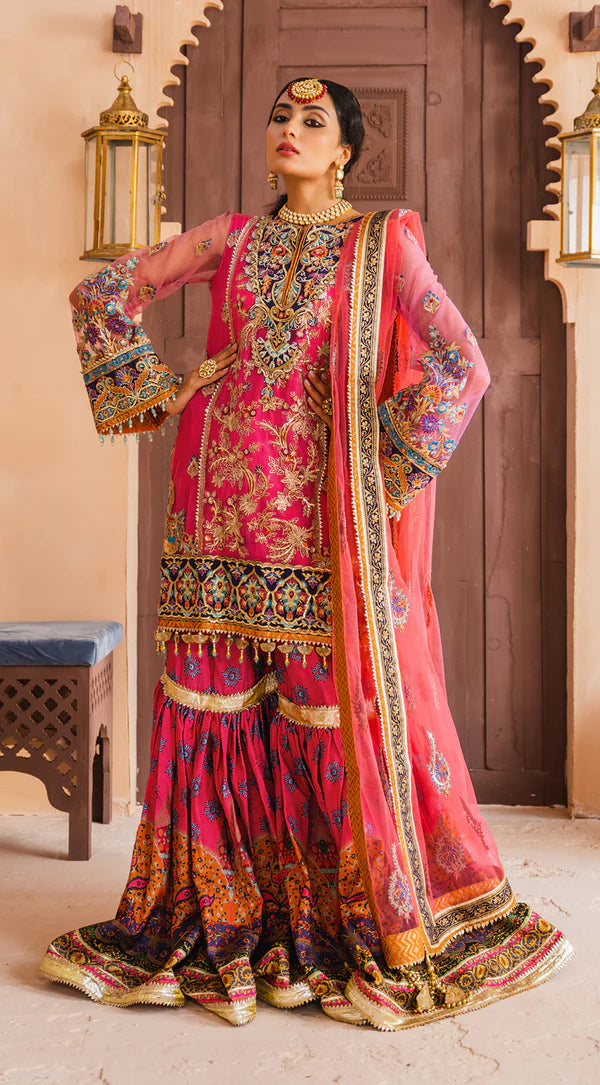 Dhanak By Anaya Unstitched 3 Piece Embroidered Chiffon Suits AKM22-02 Jahanara - Wedding Collection Brand Mafia by Zonash