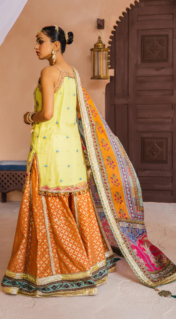 Dhanak By Anaya Unstitched 3 Piece Embroidered Chiffon Suits AKM22-05 Shazmeen - Wedding Collection Brand Mafia by Zonash