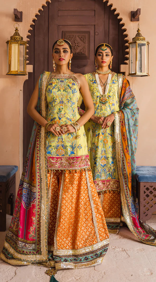 Dhanak By Anaya Unstitched 3 Piece Embroidered Chiffon Suits AKM22-05 Shazmeen - Wedding Collection Brand Mafia by Zonash