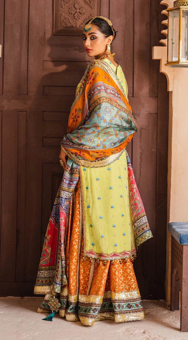 Dhanak By Anaya Unstitched 3 Piece Embroidered Chiffon Suits AKM22-05 Shazmeen - Wedding Collection Brand Mafia by Zonash