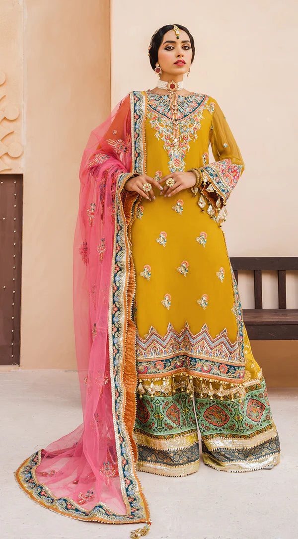 Dhanak By Anaya Unstitched 3 Piece Embroidered Chiffon Suits AKM22-06 Sehar - Wedding Collection Brand Mafia by Zonash