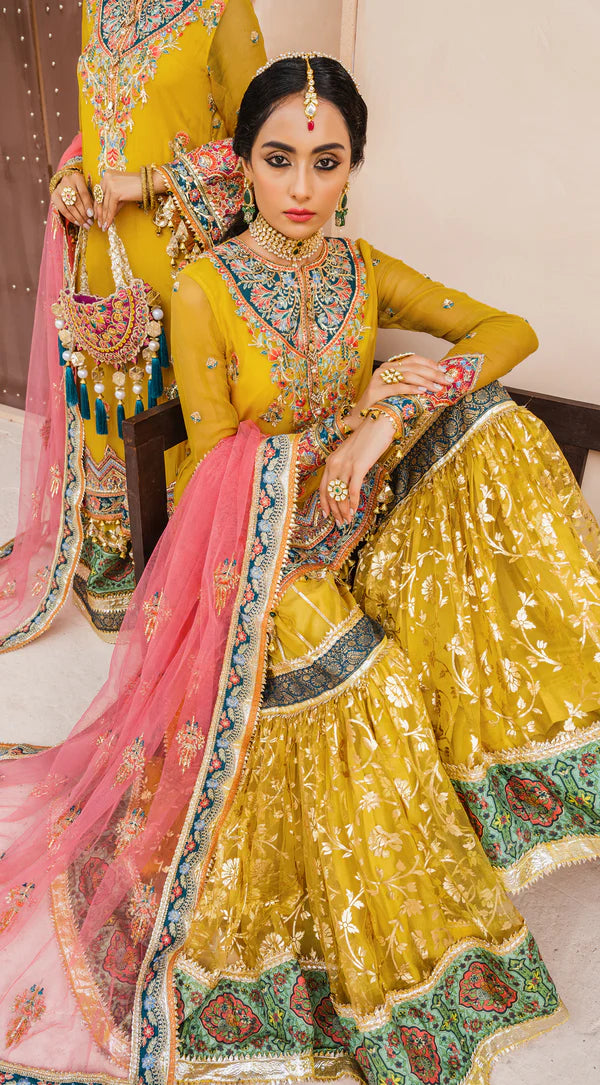 Dhanak By Anaya Unstitched 3 Piece Embroidered Chiffon Suits AKM22-06 Sehar - Wedding Collection Brand Mafia by Zonash