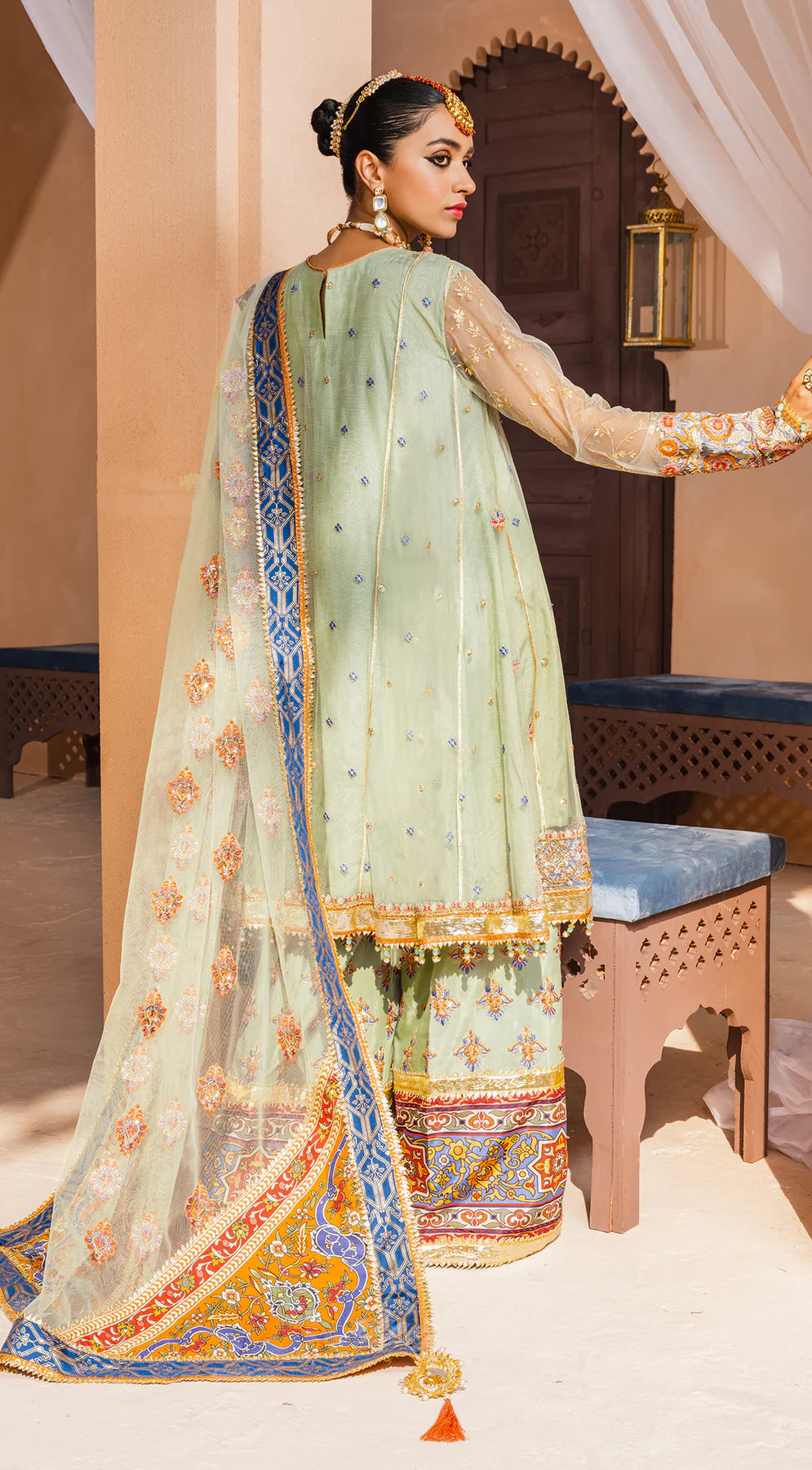 Dhanak By Anaya Unstitched 3 Piece Embroidered Chiffon Suits AKM22-08 Maham - Wedding Collection Brand Mafia by Zonash