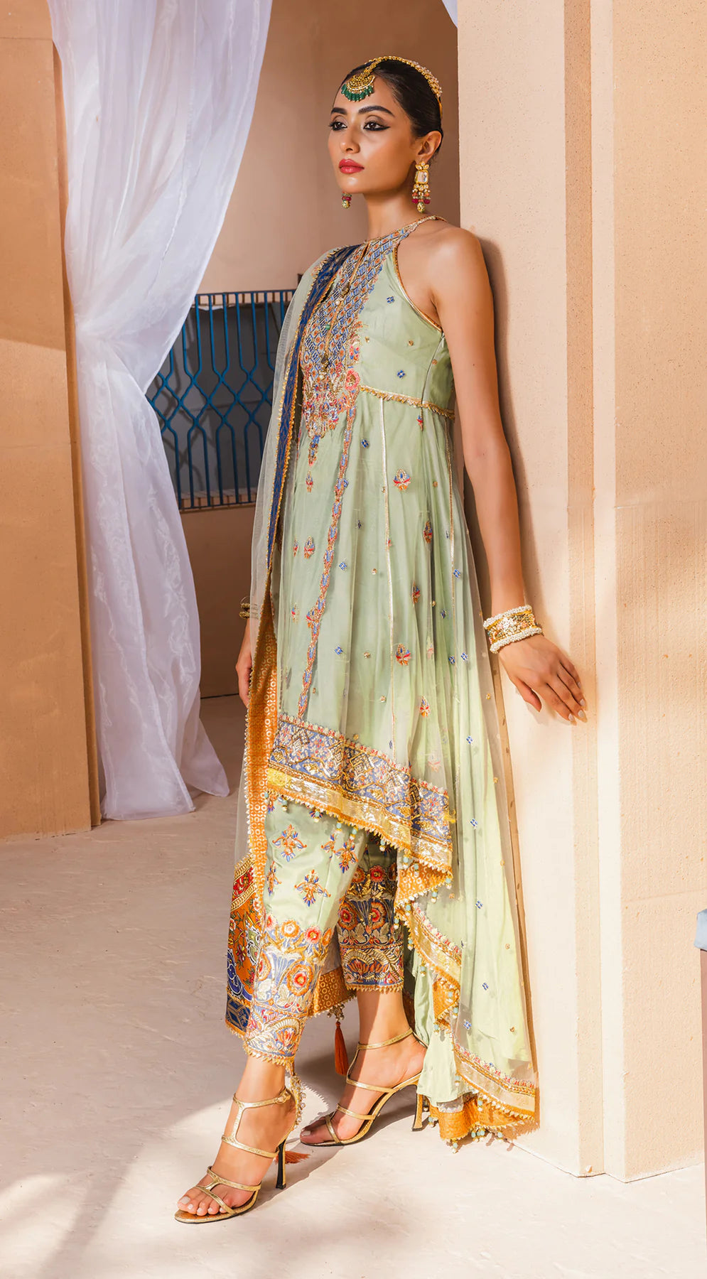 Dhanak By Anaya Unstitched 3 Piece Embroidered Chiffon Suits AKM22-08 Maham - Wedding Collection Brand Mafia by Zonash