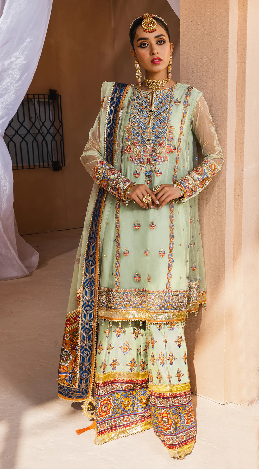 Dhanak By Anaya Unstitched 3 Piece Embroidered Chiffon Suits AKM22-08 Maham - Wedding Collection Brand Mafia by Zonash
