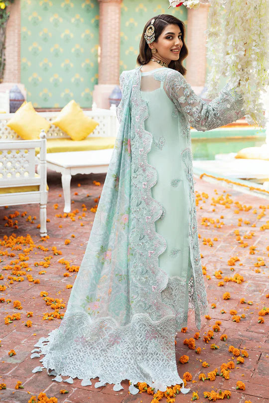 Jhoomro By Nureh Unstitched 4 Piece Embroidered Organza Suit NUJH23 NL-55 Reena - Luxury Formal Collection Brand Mafia by Zonash