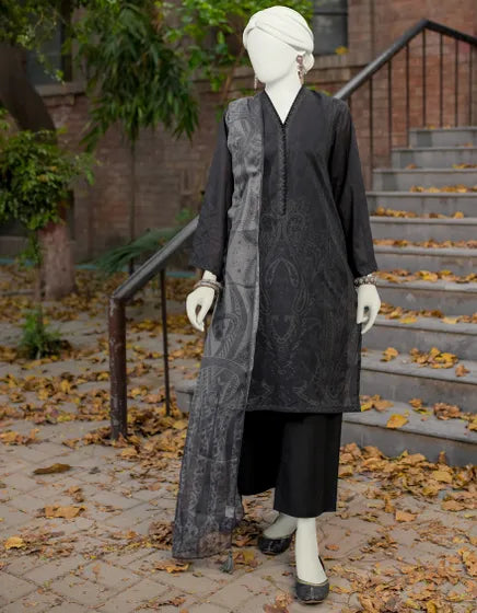 Junaid Jamshed Unstitched 3 Piece Printed Lawn Suit JLAWN-S-23-513 - BLACK - Festive Collection Brand Mafia by Zonash