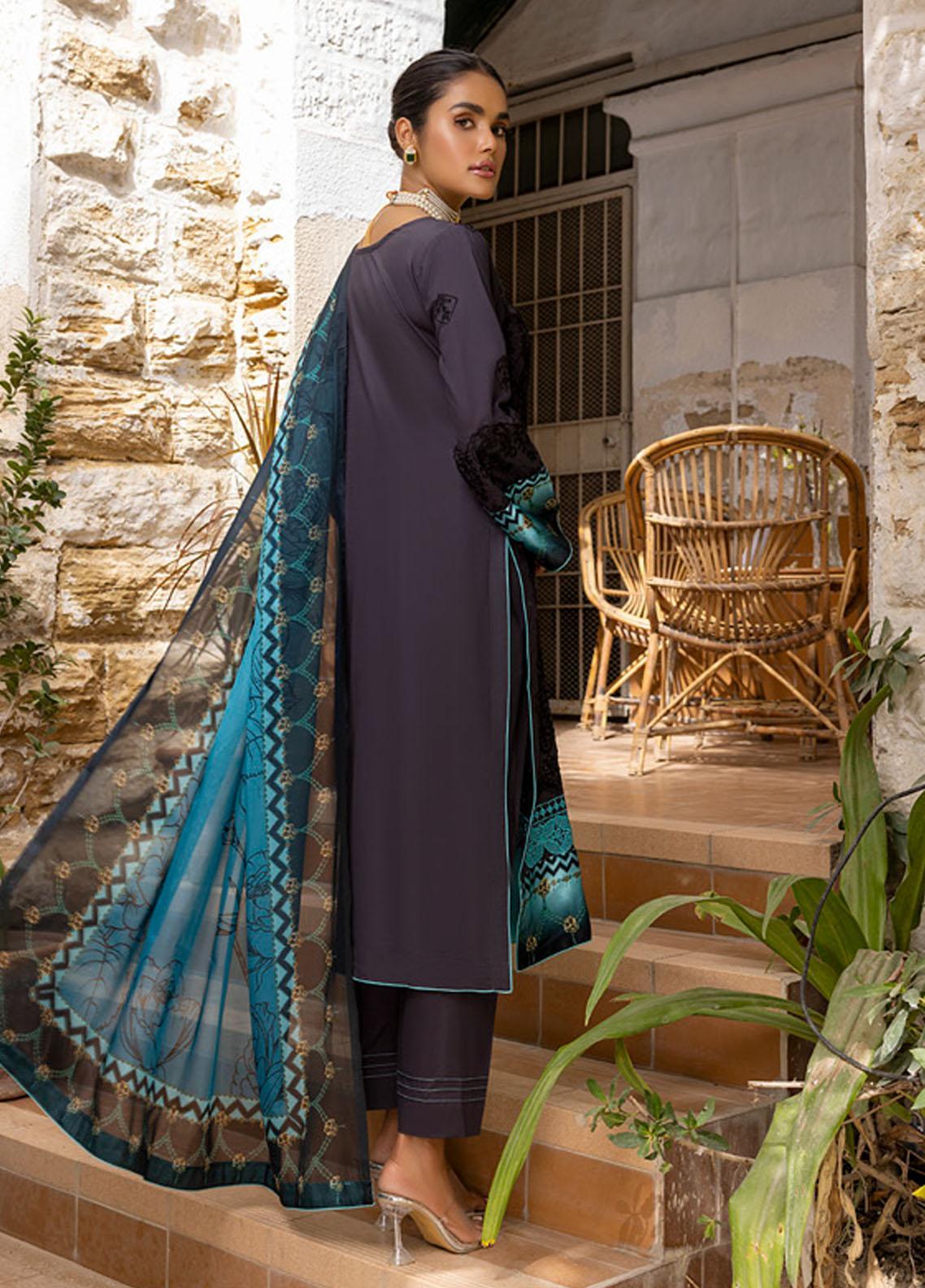 Kalyan By ZS Textiles Unstitched 3 Piece Embroidered Lawn Suit ZS23K D6 - Summer Collection Brand Mafia by Zonash