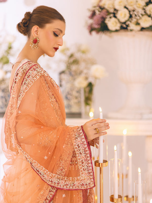 ROHEENAZ Luxury Kalidaar Unstitched 4Pc Chiffon Suit - RUNCH230101- Luxury Chiffon Collection 2023 Brand Mafia by Zonash