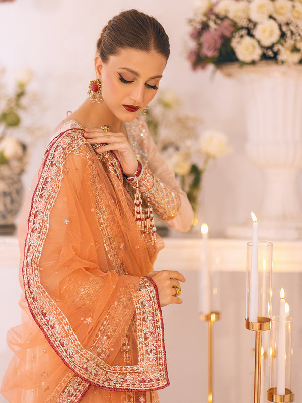 ROHEENAZ Luxury Kalidaar Unstitched 4Pc Chiffon Suit - RUNCH230101- Luxury Chiffon Collection 2023 Brand Mafia by Zonash