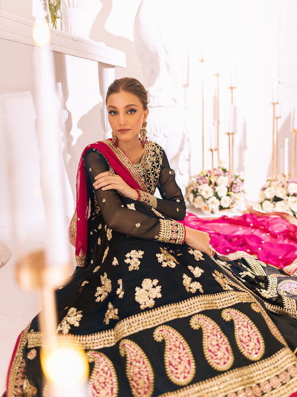 ROHEENAZ Luxury Kalidaar Unstitched 4Pc Chiffon Suit - RUNCH230102- Luxury Chiffon Collection 2023 Brand Mafia by Zonash