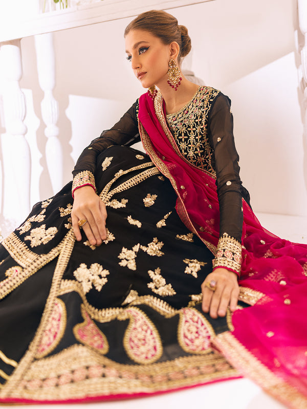 ROHEENAZ Luxury Kalidaar Unstitched 4Pc Chiffon Suit - RUNCH230102- Luxury Chiffon Collection 2023 Brand Mafia by Zonash