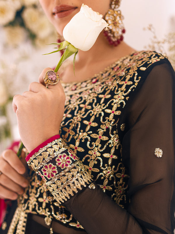 ROHEENAZ Luxury Kalidaar Unstitched 4Pc Chiffon Suit - RUNCH230102- Luxury Chiffon Collection 2023 Brand Mafia by Zonash