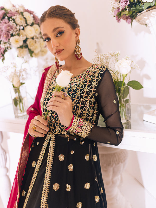 ROHEENAZ Luxury Kalidaar Unstitched 4Pc Chiffon Suit - RUNCH230102- Luxury Chiffon Collection 2023 Brand Mafia by Zonash