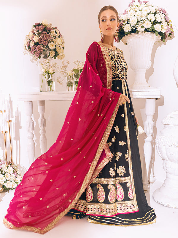 ROHEENAZ Luxury Kalidaar Unstitched 4Pc Chiffon Suit - RUNCH230102- Luxury Chiffon Collection 2023 Brand Mafia by Zonash