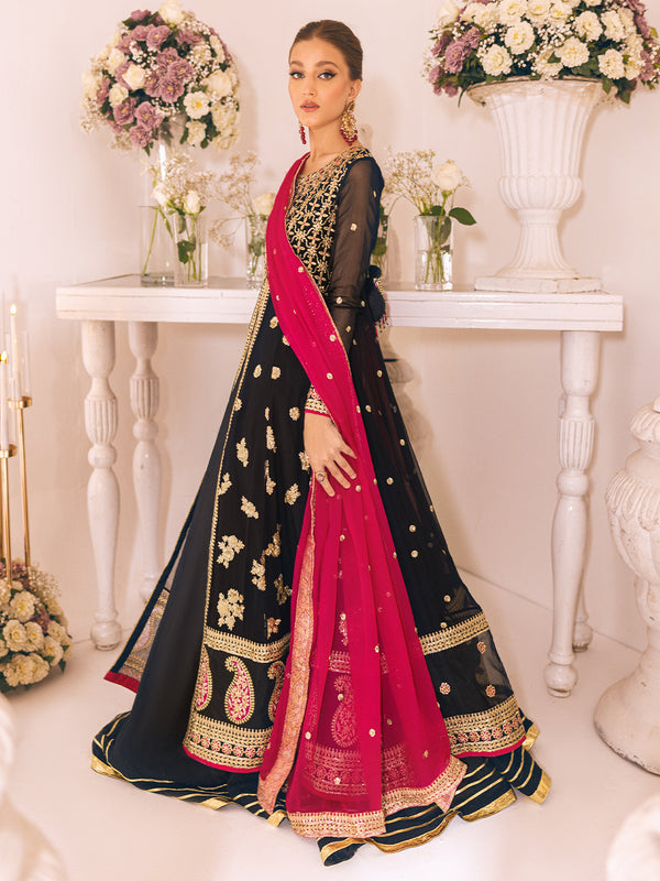 ROHEENAZ Luxury Kalidaar Unstitched 4Pc Chiffon Suit - RUNCH230102- Luxury Chiffon Collection 2023 Brand Mafia by Zonash