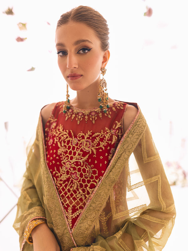 ROHEENAZ Luxury Kalidaar Unstitched 4Pc Chiffon Suit - RUNCH230103- Luxury Chiffon Collection 2023 Brand Mafia by Zonash