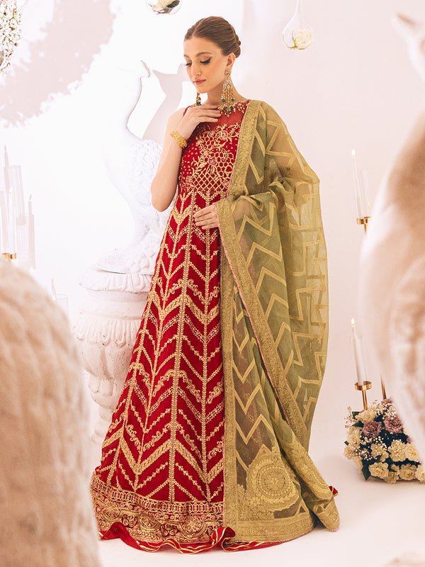 ROHEENAZ Luxury Kalidaar Unstitched 4Pc Chiffon Suit - RUNCH230103- Luxury Chiffon Collection 2023 Brand Mafia by Zonash