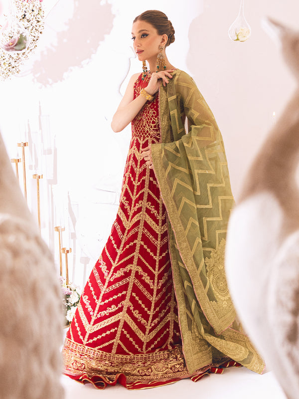 ROHEENAZ Luxury Kalidaar Unstitched 4Pc Chiffon Suit - RUNCH230103- Luxury Chiffon Collection 2023 Brand Mafia by Zonash