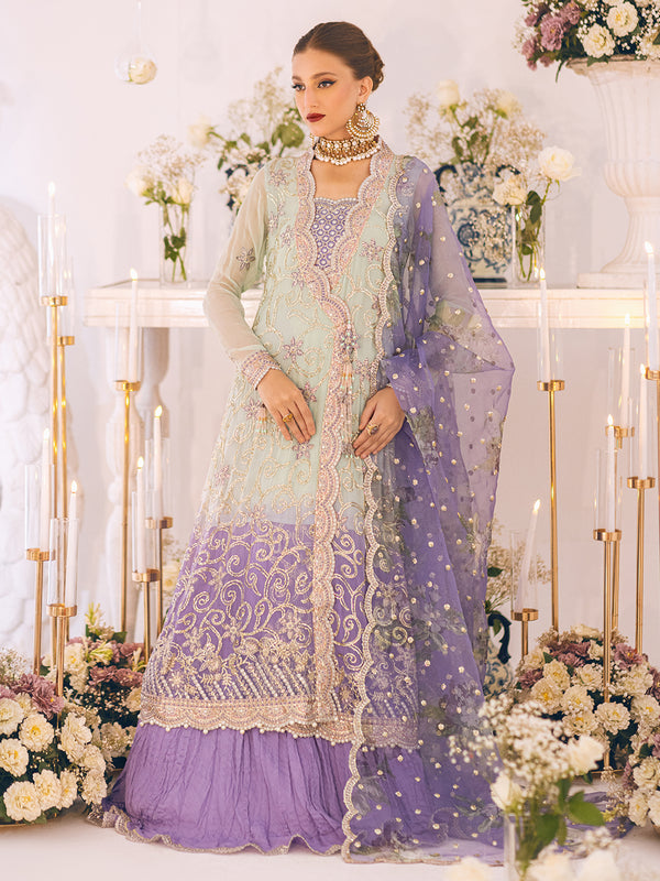 ROHEENAZ Luxury Kalidaar Unstitched 4Pc Chiffon Suit - RUNCH230104- Luxury Chiffon Collection 2023 Brand Mafia by Zonash