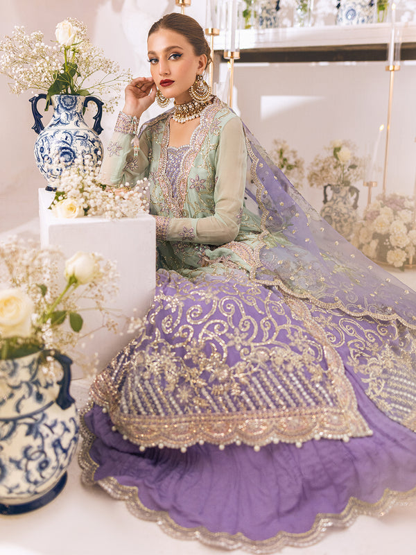 ROHEENAZ Luxury Kalidaar Unstitched 4Pc Chiffon Suit - RUNCH230104- Luxury Chiffon Collection 2023 Brand Mafia by Zonash