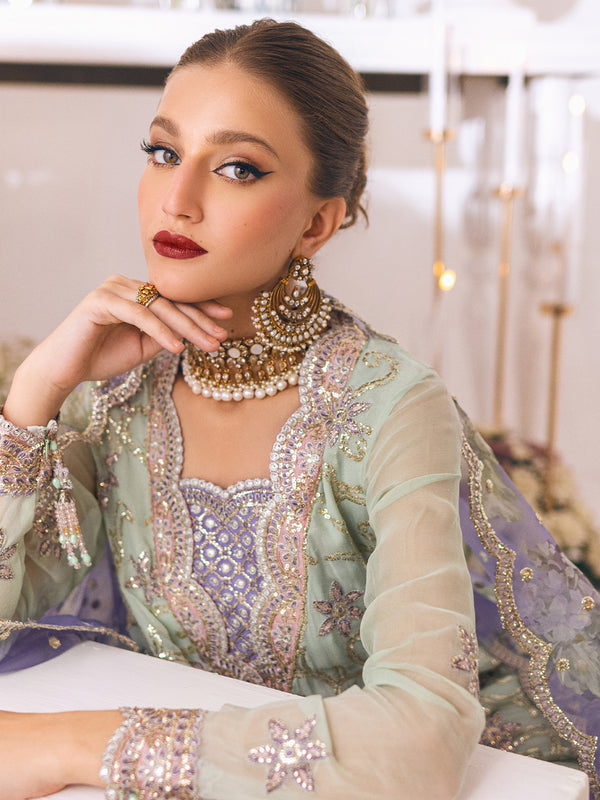 ROHEENAZ Luxury Kalidaar Unstitched 4Pc Chiffon Suit - RUNCH230104- Luxury Chiffon Collection 2023 Brand Mafia by Zonash