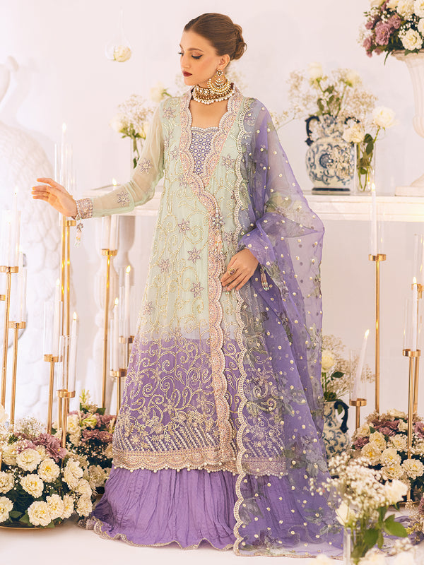 ROHEENAZ Luxury Kalidaar Unstitched 4Pc Chiffon Suit - RUNCH230104- Luxury Chiffon Collection 2023 Brand Mafia by Zonash