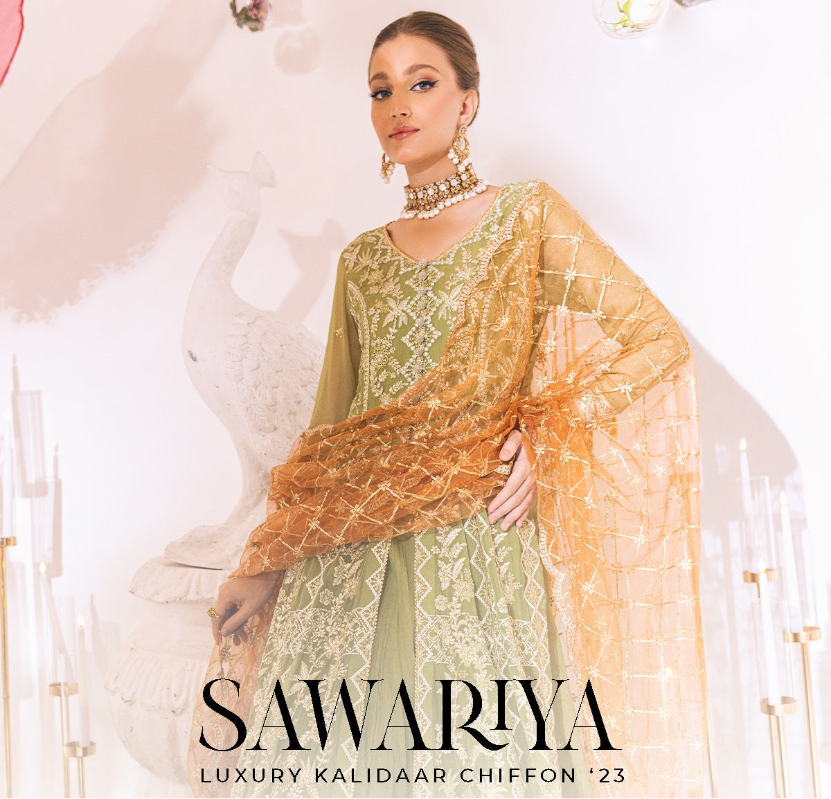 ROHEENAZ Luxury Kalidaar Unstitched 4Pc Chiffon Suit - RUNCH230105- Luxury Chiffon Collection 2023 Brand Mafia by Zonash