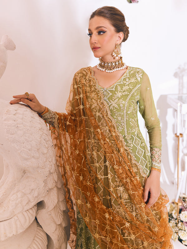 ROHEENAZ Luxury Kalidaar Unstitched 4Pc Chiffon Suit - RUNCH230105- Luxury Chiffon Collection 2023 Brand Mafia by Zonash