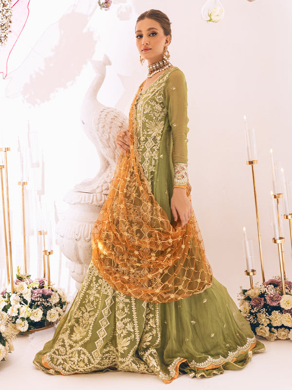 ROHEENAZ Luxury Kalidaar Unstitched 4Pc Chiffon Suit - RUNCH230105- Luxury Chiffon Collection 2023 Brand Mafia by Zonash