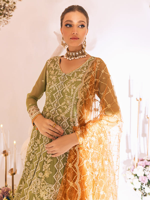 ROHEENAZ Luxury Kalidaar Unstitched 4Pc Chiffon Suit - RUNCH230105- Luxury Chiffon Collection 2023 Brand Mafia by Zonash