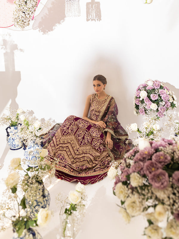 ROHEENAZ Luxury Kalidaar Unstitched 4Pc Chiffon Suit - RUNCH230107 - Luxury Chiffon Collection 2023 Brand Mafia by Zonash