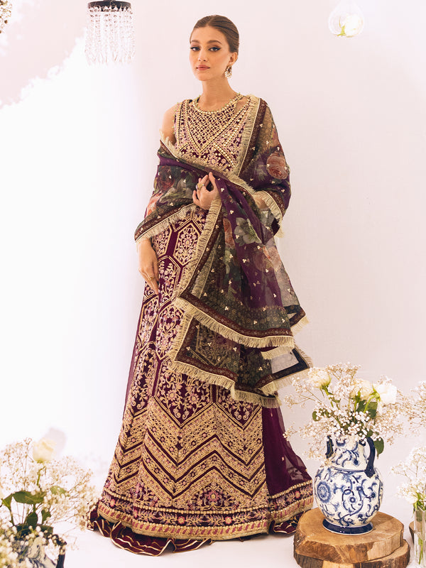 ROHEENAZ Luxury Kalidaar Unstitched 4Pc Chiffon Suit - RUNCH230107 - Luxury Chiffon Collection 2023 Brand Mafia by Zonash