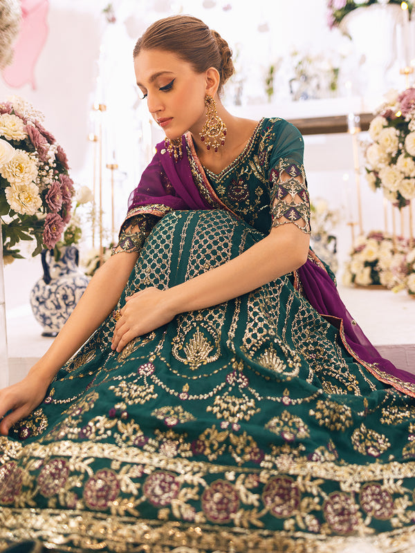 ROHEENAZ Luxury Kalidaar Unstitched 4Pc Chiffon Suit - RUNCH230108 - Luxury Chiffon Collection 2023 Brand Mafia by Zonash