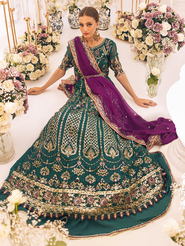 ROHEENAZ Luxury Kalidaar Unstitched 4Pc Chiffon Suit - RUNCH230108 - Luxury Chiffon Collection 2023 Brand Mafia by Zonash