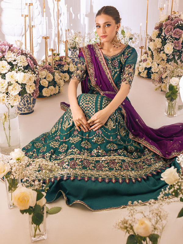 ROHEENAZ Luxury Kalidaar Unstitched 4Pc Chiffon Suit - RUNCH230108 - Luxury Chiffon Collection 2023 Brand Mafia by Zonash