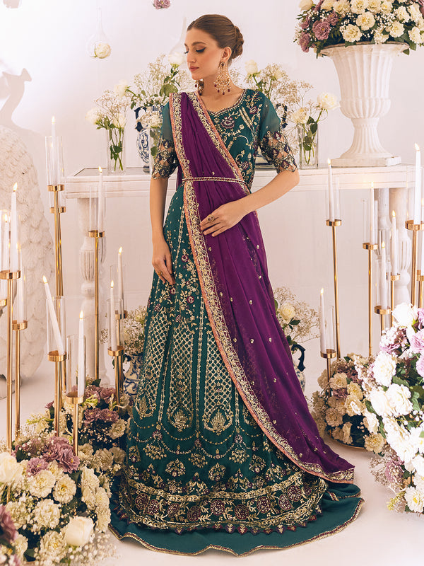 ROHEENAZ Luxury Kalidaar Unstitched 4Pc Chiffon Suit - RUNCH230108 - Luxury Chiffon Collection 2023 Brand Mafia by Zonash