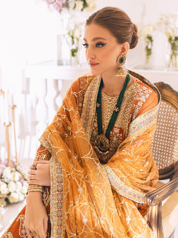 ROHEENAZ Luxury Kalidaar Unstitched 4Pc Chiffon Suit - RUNCH230109 - Luxury Chiffon Collection 2023 Brand Mafia by Zonash