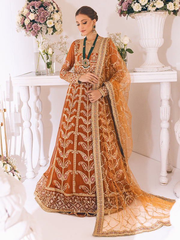 ROHEENAZ Luxury Kalidaar Unstitched 4Pc Chiffon Suit - RUNCH230109 - Luxury Chiffon Collection 2023 Brand Mafia by Zonash