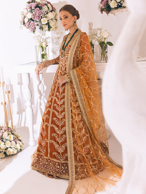 ROHEENAZ Luxury Kalidaar Unstitched 4Pc Chiffon Suit - RUNCH230109 - Luxury Chiffon Collection 2023 Brand Mafia by Zonash