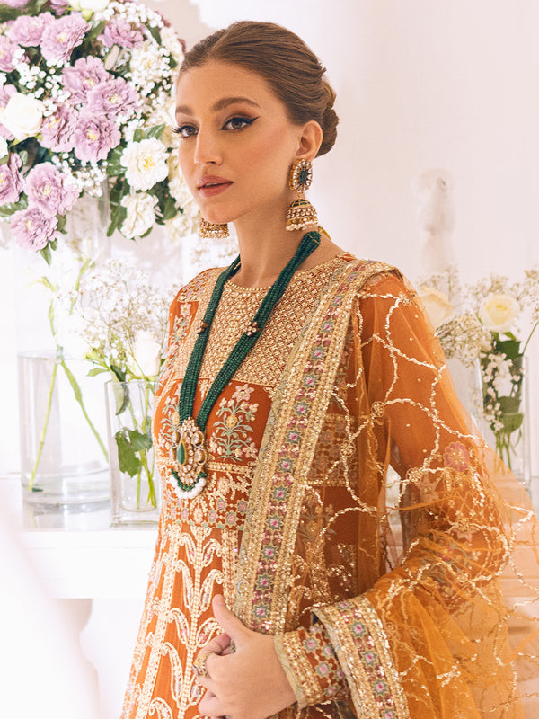 ROHEENAZ Luxury Kalidaar Unstitched 4Pc Chiffon Suit - RUNCH230109 - Luxury Chiffon Collection 2023 Brand Mafia by Zonash