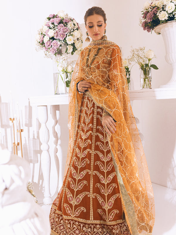 ROHEENAZ Luxury Kalidaar Unstitched 4Pc Chiffon Suit - RUNCH230109 - Luxury Chiffon Collection 2023 Brand Mafia by Zonash